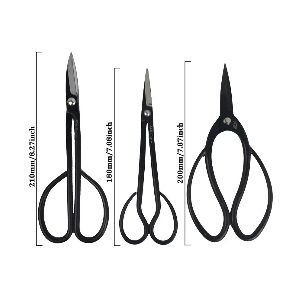 Bonsai Tool Set Stainless Carbon Steel - Ensemble de 3 ciseaux à bonsaï