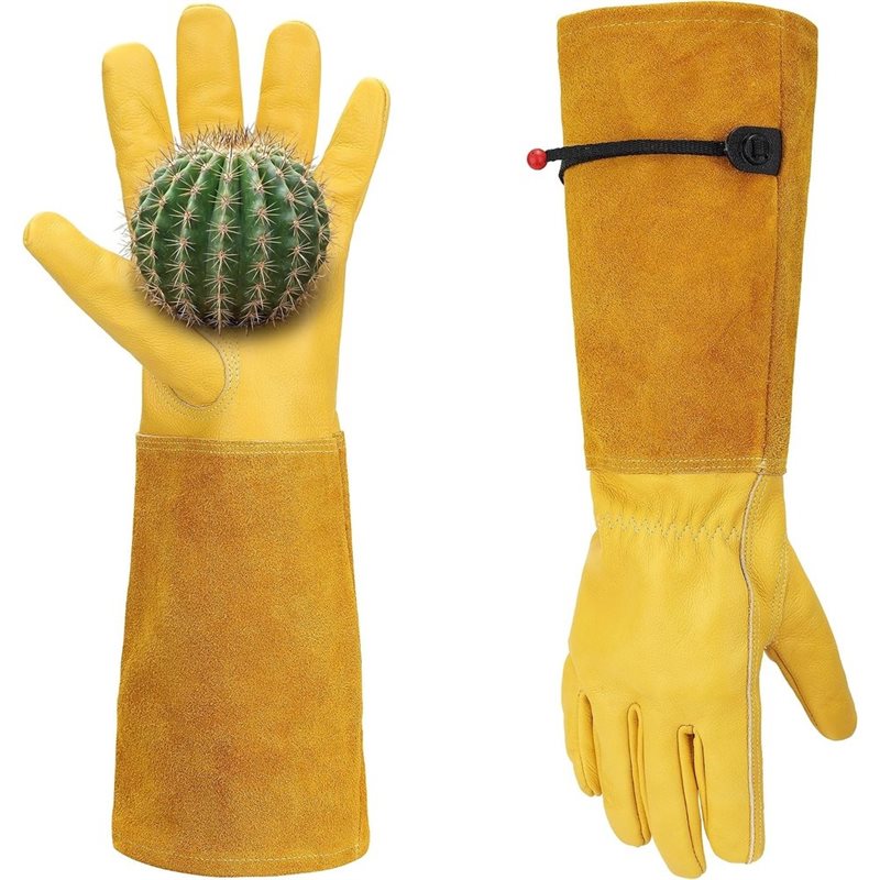 Gardening Gloves Thorn Proof Leather - Gants en cuir respirants à manches