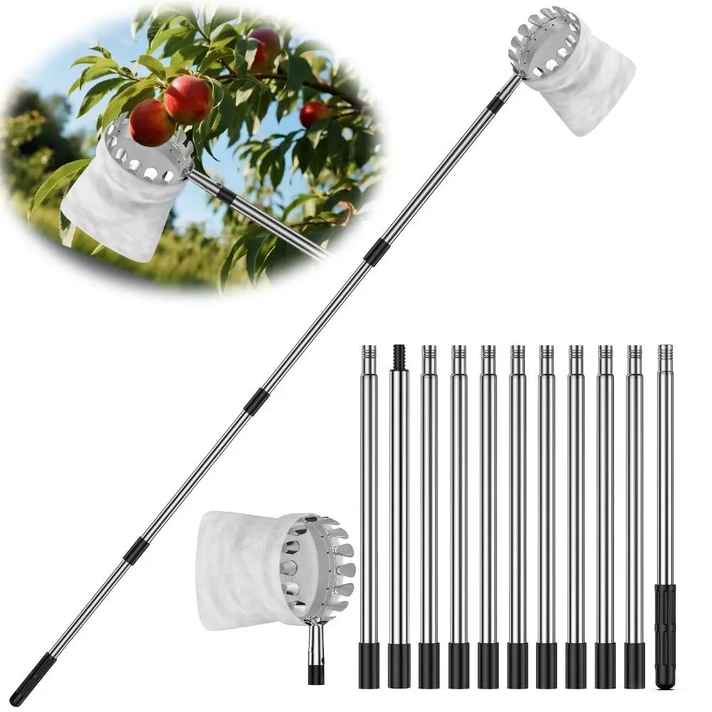 Fruit Picker Basket Telescopic Pole - Machine récolteuse de fruits en acier