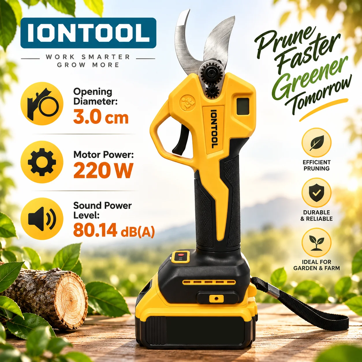 Cordless Electric Pruning Shears 30Mm - Cisailles de taille électriques sans fil