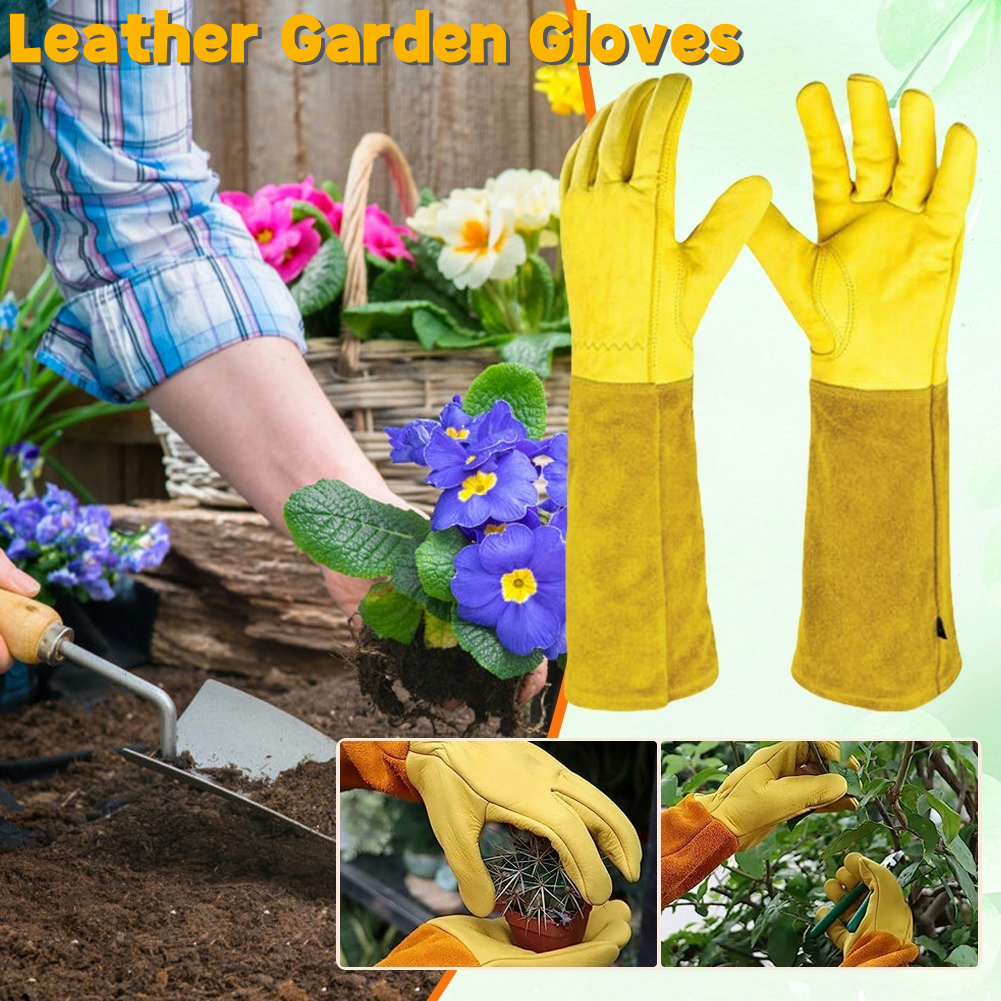Gardening Gloves Thorn Proof Leather - 1 paire de gants de jardinage