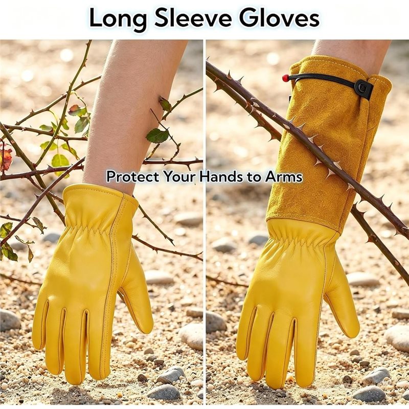 Gants en cuir respirants à man - Gardening Gloves Thorn Proof Leather avis et prix