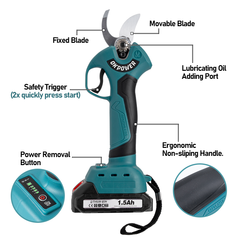 Sécateur électrique sans fil 4 - Cordless Electric Pruning Shears 30Mm avis et prix