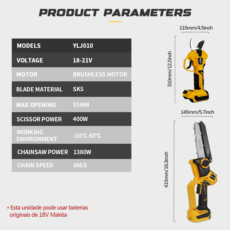 Élagueuse électrique sans fil  - Electric Pruner With Extension Pole avis et prix